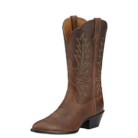 ARIAT Women's Heritage R Toe Western Boot, Distressed Brown, 7 C FM