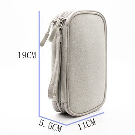 Ruyosn Kabel Organizer Tasche Wasserdicht Klein Kabeltasche Doppeltschicht Festplattentasche Elektronische Tasche Elektro Organizer Cable Bag Elektronik Zubehör Organisator Kabel für Reise Grau