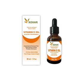 KOHAR NATURALS 100% Pure Vitamin E Oil 60,000 IU for Skin, Face, Body, Hair & Nail. 30 ml (pack of 2)
