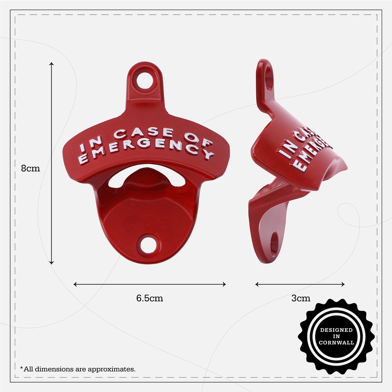 CGB Giftware | Red Bottle Opener | Wall Mounted |