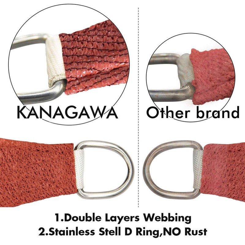 KANAGAWA Sun Shade Sail 10'x13' Rust Red Rectangle UV Block