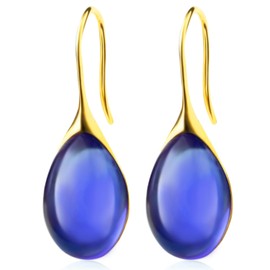 JIMARIN Lightweight Vintage Sparkly Crystal Rhinestone Teardrop Dangle Drop Earrings Bohemian14K Gold Geometry Hook Earring for Women, Normal size, Acrylic, No Gemstone