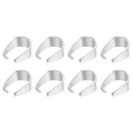 uxcell 400Pcs Pinch Clip Clasp, 6 x 8mm Pinch Clip Pendant Bail Connector Metal Pinch Bail for Pendants Jewelry Making DIY Craft, Silver