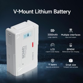 VILTROX V Mount Battery BP-V50,14.8V 3350mAh 50Wh V-Mount/V-Lock Battery Support 45W PD USB-C Fast Charger, with Dual D-TAP, BP, USB-A, OLED Screen, for Camera, Camcorder, Monitor, Filmmaker
