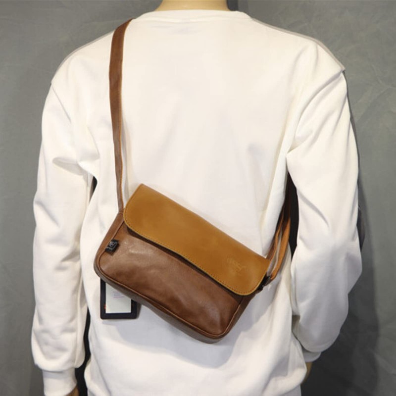 Mai Mio Men's Shoulder Bag, Small Bag, Leather, Cross-body Design,