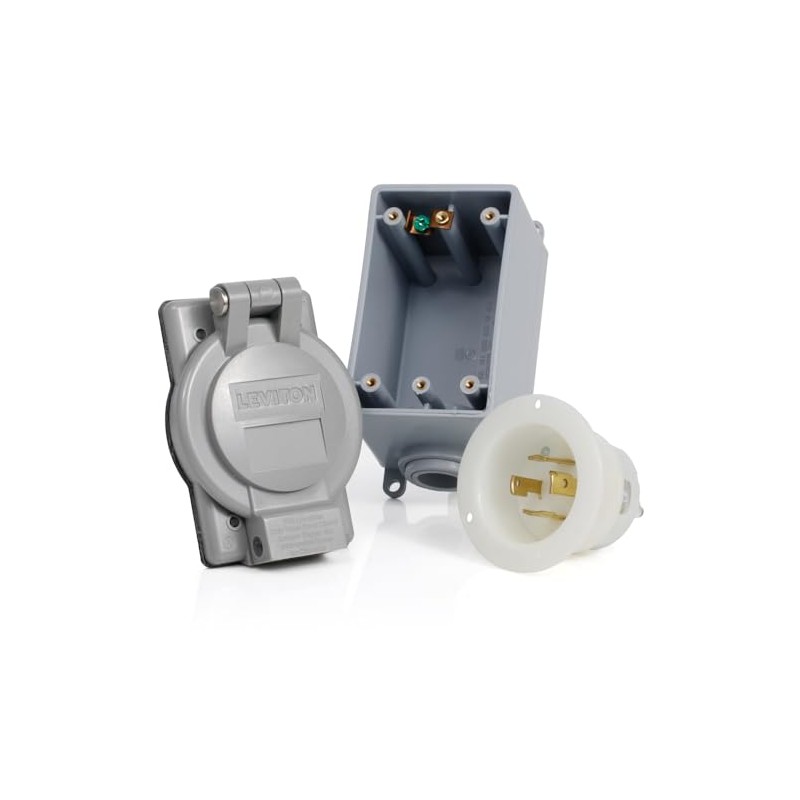 Leviton 30 Amp Generator Power Cord Inlet Kit, 37830-KIT