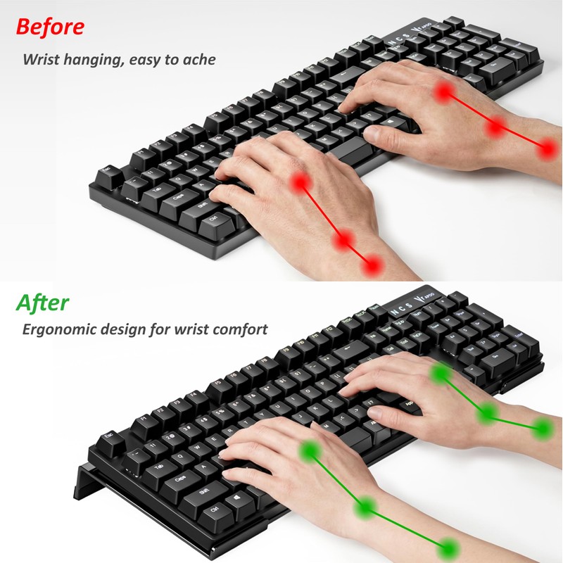 Egchi Acrylic Computer Keyboard Stand for Desk, Keyboard Riser Tilt