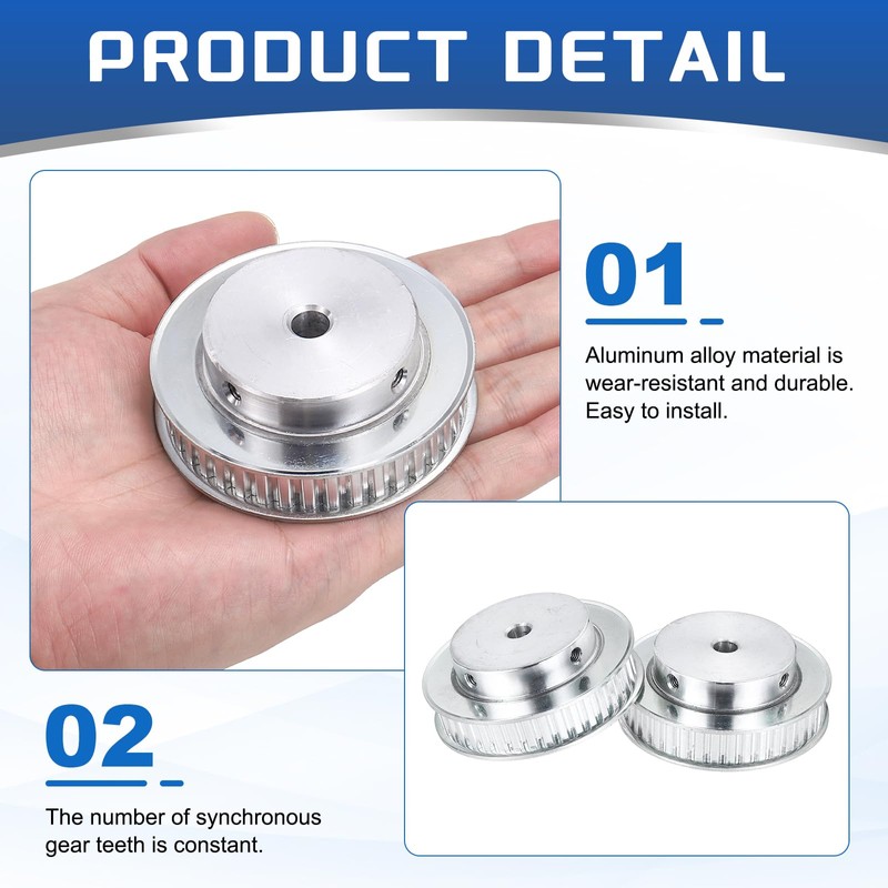 sourcing map 2Pcs Timing Belt Pulley Aluminum Idler Pulley XL40