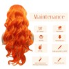 Orange Lace Front Wig Long Wavy Curly Bright Orange Lace