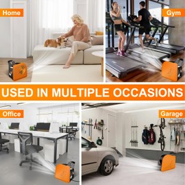Puligoth Portable Blower Fan for Home: High Velocity Floor Fans for Cooling and Drying - Air Mover with 185° Rotating for Bedroom, Garage, Shop and Gym, 3 Speeds Utility Fan with 2 AC Outlets, Orange