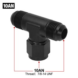 EVIL ENERGY 10AN Male Tee Fitting Adaptor with AN10 Female Swivel on Side Black