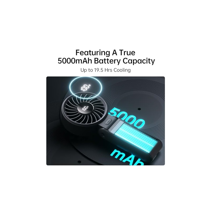 JISULIFE Handheld Fan - Versatile 3-in-1 Cooling Solution