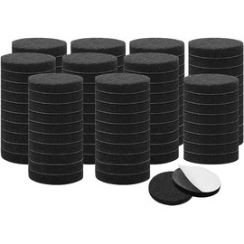 100pcs Furniture Felt Pads Round 3/4" Self-Stick Non-Slip Anti-Scratch Pads for Sofa Cabinet Chair Feet Floor Protector Black,3mm (0.12-inch) Thick