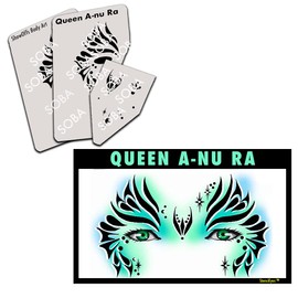 ShowOffs Body Art Face Painting Stencil - StencilEyes Queen A-Nu Ra - Fantasy Face