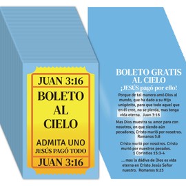 Fankya 240pcs Gospel Tracts Plan of Salvation Cards Pocket Holy Prayer Cards Bible Tracts Inspirational Mini Bibles Christian Tracts for Evangelism Church Gifts (BOLETO AL CIELO, 3.5 x 2.24 In)