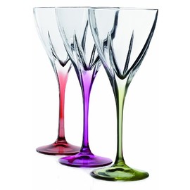 Fusion Crystal Multicolor Water Goblet Set