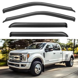 Window Rain Guards for 2015-2024 Ford F150 SuperCrew, Vent Visors Shades Wind Deflectors for 2017-2024 F-150 Raptor F250 F350 F450 F550 Super Duty Crew Cab