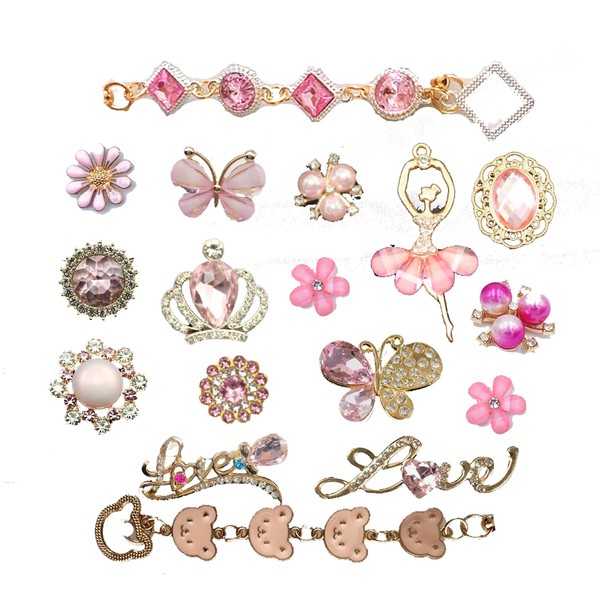 GearMstr Women Girls Designer Jewelry Shoe Accessories Butterfly Flower Accessories