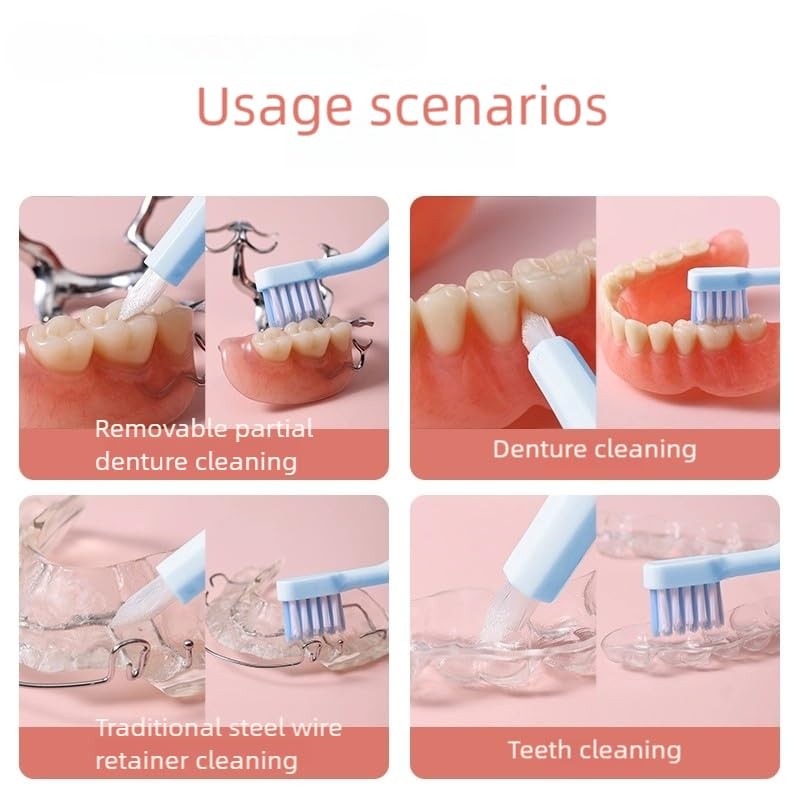YANDY - Cepillo de dientes de cerdas suaves para dentaduras,
