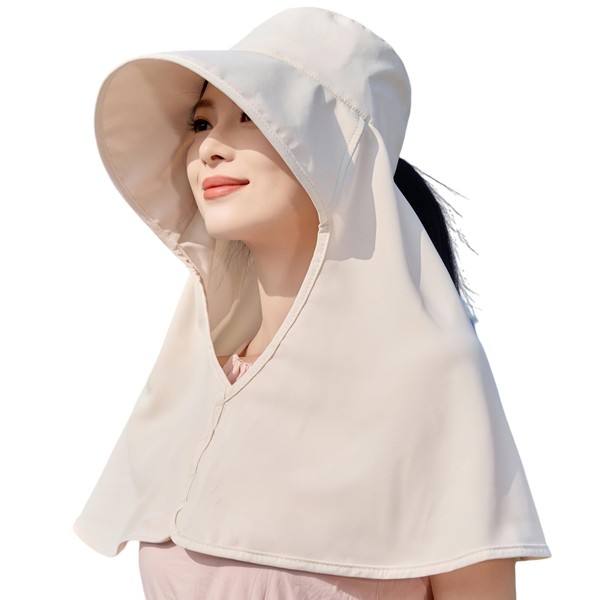 HUAMULAN Women Wide Brim Sun Hat Summer Ponytail Safari Fishing