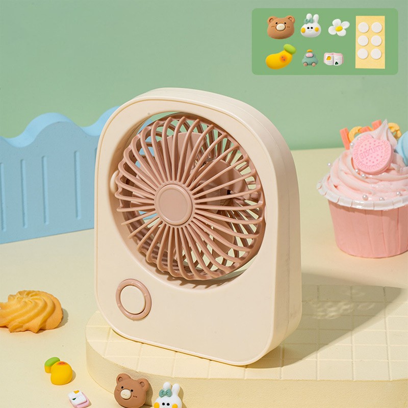 Small Desktop Fan Portable 115 Degreees Wind Direction Adjustment Cute