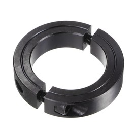 sourcing map Shaft Collar for 2" Rod 3" OD 11/16" Width Black Oxide Plating Double Split Axle Clamp-On Collar with Set Screw
