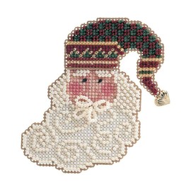 Charming Santa Beaded Counted Cross Stitch Ornament Kit Mill Hill 2002 Charmed Santa Faces