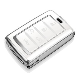 Tukellen for Jeep Key Fob Cover Soft TPU Full Protection Key Case Compatible with 2021-2025 Grand Cherokee L Grand Wagoneer Key Shell (White, 5 Buttons)