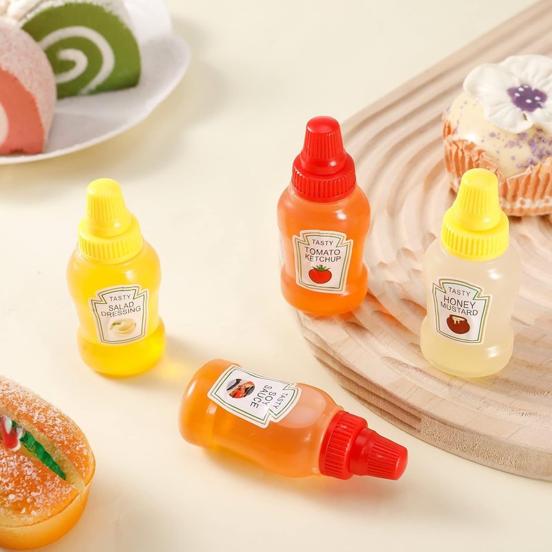 8 Pcs Mini Condiment Squeeze Bottles,25ml Condiment Squeeze Bottle,Plastic Portable