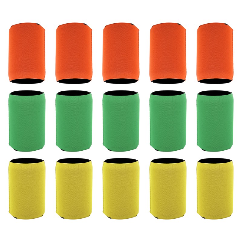 15Pcs Insulated Beer Can Sleeve Cooler Neoprene Covers for Outdoor