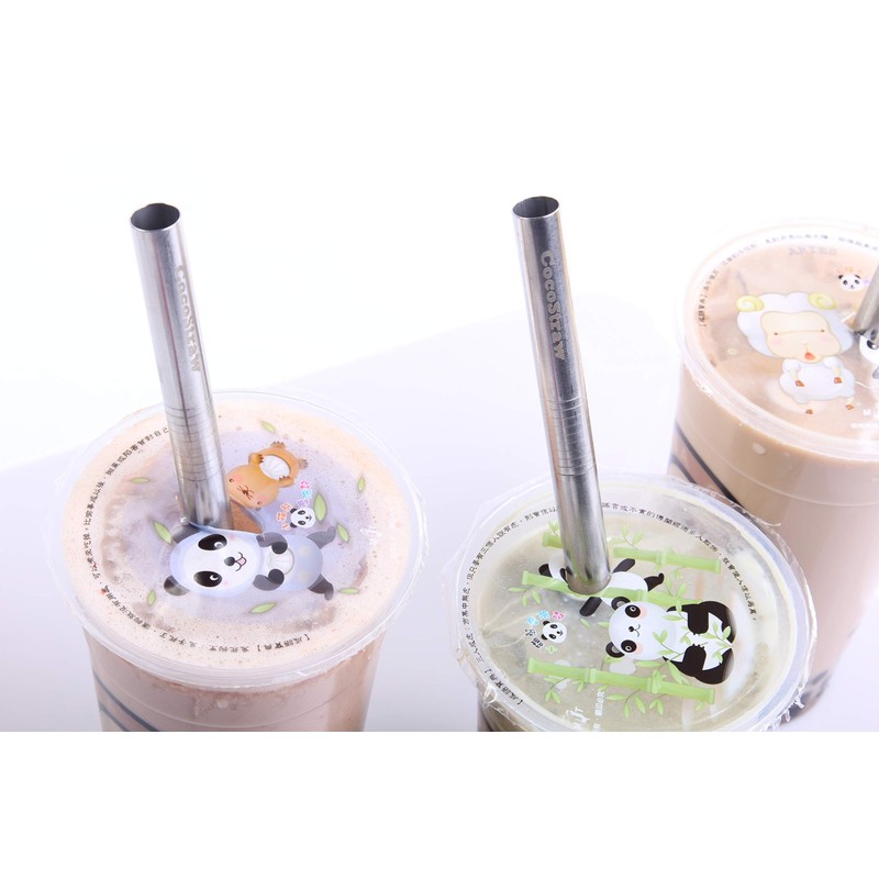 2 Point End BOBA Straw Stainless Steel Extra Wide 1/2"