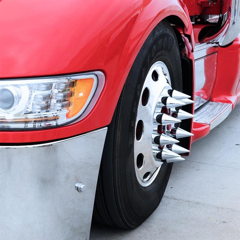 1-1/2" x 4-1/8" Chrome Plastic Spike Nut Cover - Push-On