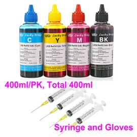 Lucky Bridge Refill Ink kit for HP 950 951 60 61 Cartridge or CIS CISS System 4 Color Set (1BK, C, M, Y)