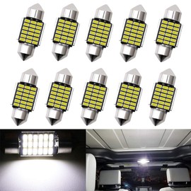 NAKOBO Explosive Light T10 x 31mm 18 Row 3014 Chip Car Lamp LED Room Lamp Position Lamp 12V Vehicle Inspection Compliant Non-Polarity White (10 Pack)