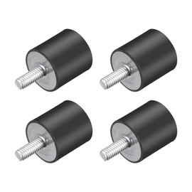 sourcing map 4pcs M4 Vibration and Damper Holder Rubber with Threaded Bolts 0.59 x 0.59 Inches
