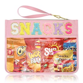 Siwara Snack Bags Clear Pouch for Travel Bag Nylon Clear Cosmetic Bag Makeup Waterproof Bag Portable Glitter Snacks Makeup Beach Pouch Toiletry Bags for Women Girls
