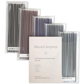 Réveil Aroma Incense, Aroma, Delicate Scent, 5 Types, 5 Types, Pack of 50, Small Smoke, Incense, Réveil Aroma, Sandalwood, Cherry Blossom, Cornea, Lavender, Sandalwood, Incense, Trial