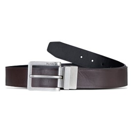 Hurley Men's Reversible Leather Belts, Chocolate Brown, XL