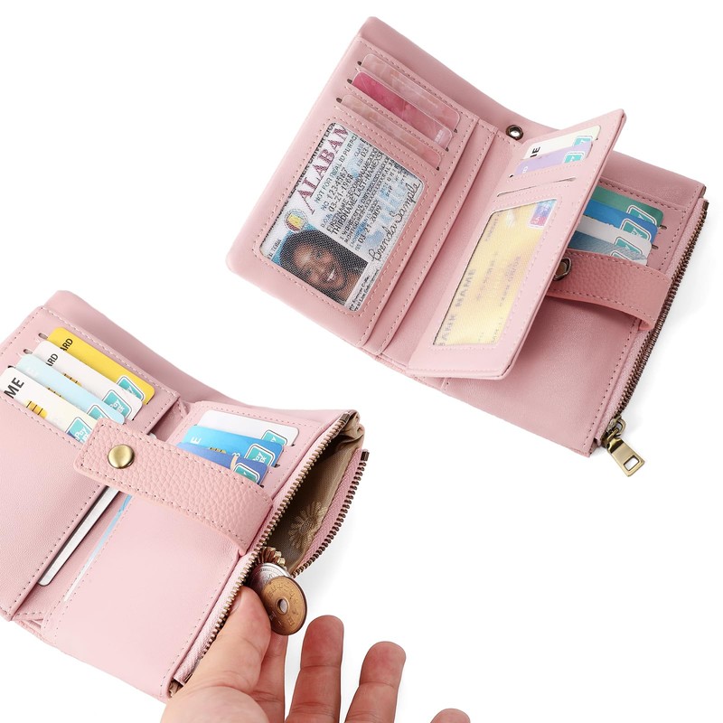 SENDEFN Purses for Women, Medium Size, Triple Foldable Leather Purse,
