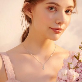 EVER FAITH DNA Necklace for Women 925 Sterling Silver / Double Helix Pendant / Biological Symbol Jewellery / Biology Molecular Chain 18 Inches, Sterling Silver