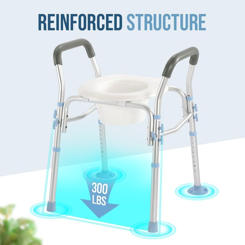OasisSpace Stand Alone Raised Toilet Seat 400lbs - Medical Raised
