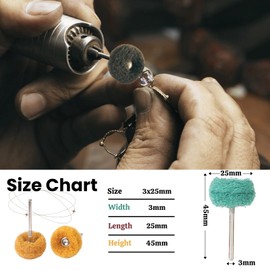 PMIQSA 40 Pieces Abrasive Wheels 1" (25mm) Abrasive Buffing Polishing Wheels Set, 80/150/240/400 Grit with 1/8" (3mm) Shank, For Dremel Rotary Tools