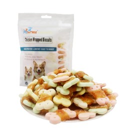 Pawant Dog Treats Biscuits Wrapped in Chicken Chews for Small Dog no Rawhide 0.5lb/227g