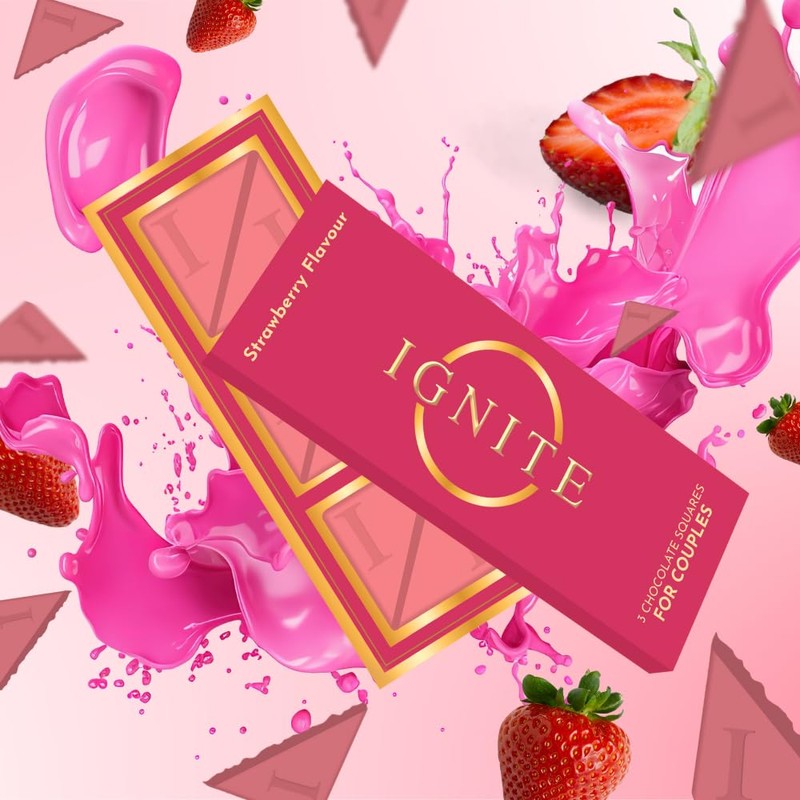 Ignite Chocolate Bars - Premium Strawberry flavor Chocolate Squares for