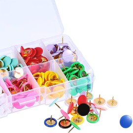 Chinchetas SagaSave para tablones de anuncios, paquete de 100, con punta de plástico y punta de acero, chinchetas de pared portátiles y duraderas, aptas para tableros de corcho, oficinas y uso diario