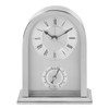 WM Widdop A stunning, brushed aluminium arched mantel carriage clock