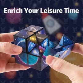 Magic Star Cube - 2 in 1 Galaxy Infinity Cube, Creative Puzzle Game for Children's Intellectual Development, Educational Sensory Toys for Adults to Decompress, Relax and Exercise Finger Flexibility