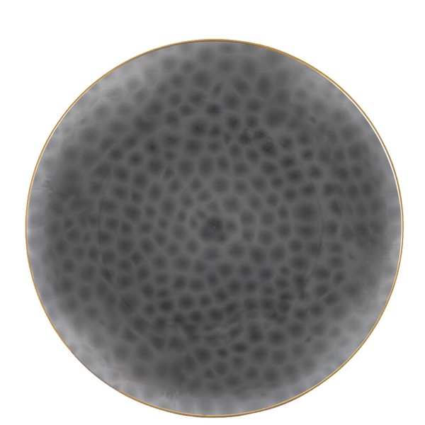 EcoQuality 7" inch Round Translucent Black Hammered Plastic Dinner Plates