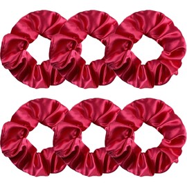 6 Pieces Silk Satin Hair Scrunchies for Women & Girls, Soft Elastic No Damage Hair Ties, Colorful Ponytail Holders for Teens and Ladies,Hair Accessories
