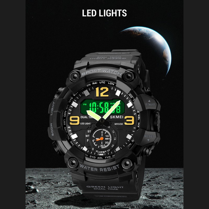SKMEI 1965 Men Watch Professional 30M Water Resistant Double Display